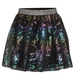Disney 100 Girls S (6/6X) Elastic Waist Black Iridescent Tulle Skirt